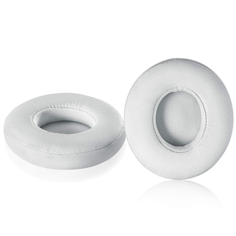 Jarmor Solo 2/3 Wireless Earpads - JARMOR Replacement Protein Leather & Memory Foam Ear Cushion Cover for Beats Solo2/3 Wireless On Ear by Dr. Dre Headphones ONLY (NOT FIT Solo 2 Wired) - White - Image 1